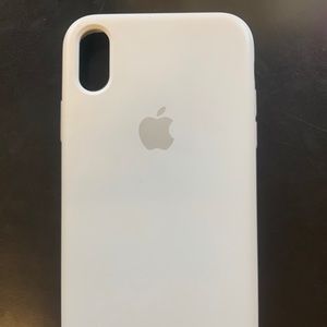 White XR Apple logo phone case